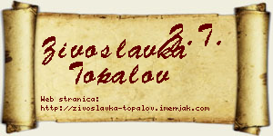 Živoslavka Topalov vizit kartica